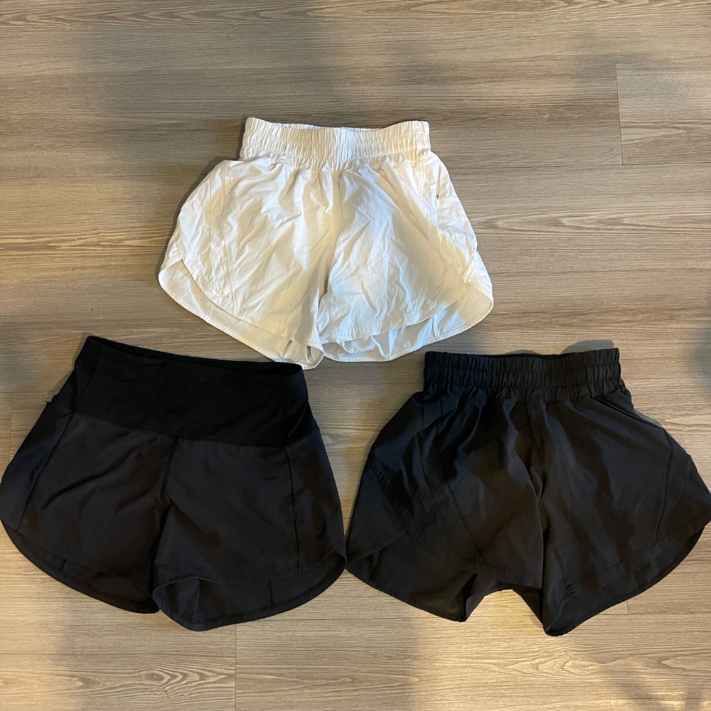 Three pairs of Lululemon shorts